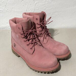Timberland Women's Pink Genuine  Leather Boots Women's Size 9